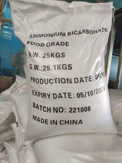 Bicarbonato de amonio 99-100.5% Mín. 25 kg Aditivo alimentario para embalaje/Grado industrial